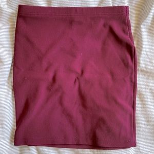 Forever 21 Stretch Knit Mini Skirt Burgundy Small